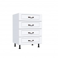Corp inferior 60 cu 4 sertare Zebra MDF alb drept Corp inferior 60 cu 4 sertare Zebra MDF alb drept